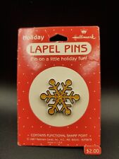 Vintage Gold/yellow Glittered Snowflake Christmas Brooch (Hallmark Pin) picture
