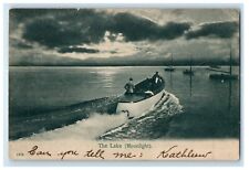 1906 The Lake Moonlight Boat Buffalo New York NY Posted Antique Postcard picture