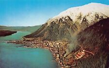 Juneau AK Alaska Aerial View Downtown 1960s Harbor Gastineau Vtg Postcard A25 picture