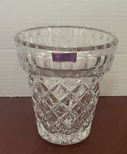 Marquis by Waterford Diamond & Arches Cut Clear Crystal Flower Pot Vase *Read* picture