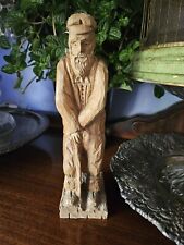 Vintage Wooden Fisherman Hand Carved Statue picture