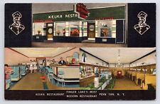 c1930s Keuka Restaurant Cocktail Lounge Interior Penn Yan New York NY Postcard picture