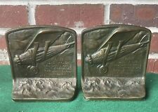 vintage Charles Lindbergh Spirit St Louis bookends, 1927, bronze finish picture