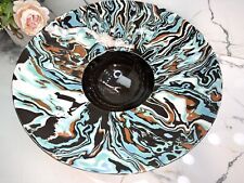 Hand Made In Paris Large Marbled Bowl OOAK Spectacular Centerpiece Blue 1989 Vtg picture