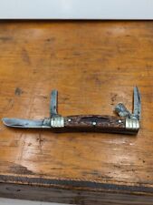 Vintage Boker TREE BRAND 6484, USA 4 Blade Folding Double Locking Pocket Knife picture