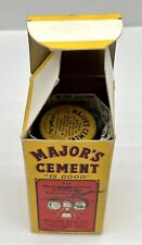 Vintage MAJOR’S CEMENT Glass Bottle With Original Box And Instructions picture