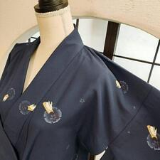 Japanese Washable Kimono Small Pattern Rabbit Snow Ring Navy Obi picture