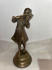 Brass Lady Violin Statue picture