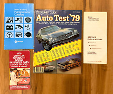 Consumer Reports Auto Test '79, 1979 Chrysler Technical Data Handbook + 2 Others picture