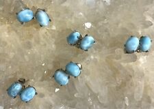 Wholesale Lot 5 Pairs Natural Larimar Sterling Silver 925 Studs 5x7mm picture