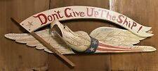 Vintage Don’t Give up the Ship Bellamy Wood Federal Eagle Plaque Carved Painted picture