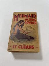 ANTIQUE UNOPENED MERMAID WASHING POWDER LAUNDRY SOAP BOX COUNTRY STORE DETERGENT picture