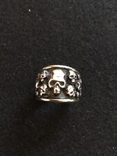 Affliction .925 Sterling Silver Clustered Skull Ring picture