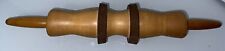 Vintage Wooden Baking Dough High End Rolling Pin Rubber Raised Center Rare picture