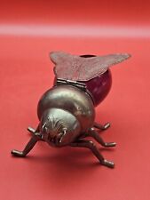 Vintage Brass And Glass Honey Bee Pot. No Spoon.  picture