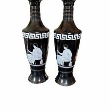 VTG 1958 Black Roman Soldier Warrior Spear Urn Jim Beam Decanter Bottle Jar Vase picture