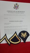 Original US Army Enlisted Private Specialist Promotion Certificate NEW picture