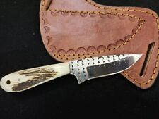 CUSTOM MADE FARRIER STEEL SKINNING KNIFE  WITH STAG HANDLE picture