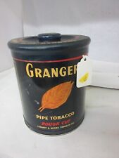 VINTAGE ADVERTISING EMPTY GRANGER ROUND CANISTER KNOB TOP  TOBACCO TIN  V-344 picture