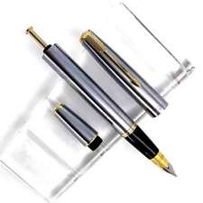 Yong Sheng 601A Vacumatic Fountain Pen Steel Golden Cap Two Tones Fine Nib picture