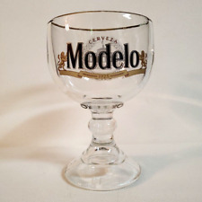 Cerveza Modelo 1925 CF Signature Gold Rimmed Goblet Glass Giant Pedestal 7.25