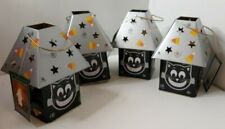 The Tin Box Company LANTERN TIN Black Cat Candle Votive Halloween NWT Lot of 4 picture
