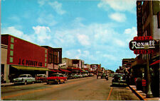 Vtg 1950s Street View Panama City FL Rexall Drugs JC Penney Old Cars Postcard picture