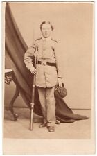 CIRCA 1860s CDV RARE STATE MILITIA CHILD SOLDIER WITH RIFLE NAMED EDWARD  HIPPLE picture