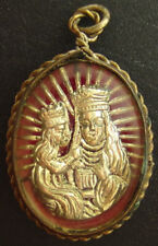 Vintage Saint Anne De Beaupre Red Mercury Glass Medal Religious Holy Catholic picture