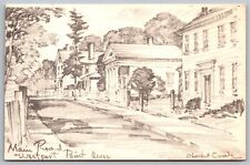 Main Road Westport Point Street View Drawing Sidewalk Houses Vintage Postcard picture
