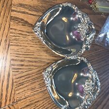 Set Of 2 Japan Heart Shape silverplate  Candy Dish picture