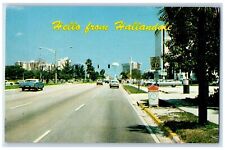 1983 Hello From Hallandale, Hallandale Beach Boulevard Cars Florida FL Postcard picture