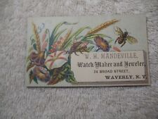 Victorian Trade Card. WATCH MAKER AND JEWELER  WAVERLY N.Y.  W.H. MANDVILLE  picture