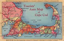 Postcard MA Cape Cod Massachusetts Auto Map Rte 28 B33 picture