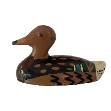 Vintage Hand Painted Cast Iron Miniature Duck Decoy Paperweight Figure Metal picture