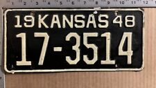 1948 Kansas license plate 17-3514 YOM DMV Bourbon Ford Chevy Dodge 13661 picture