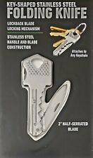 NEW-IN-PACKAGE Key Shaped FOLDING KNIFE Blade Utility STAINLESS STEEL Keychain picture