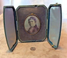Exceptional Rare Find Antique Travel Photo Frame With Old Tinted Photo SS picture