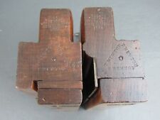 Pair wooden moulding match planes adjustable tongue & groove old tool by Gleave picture