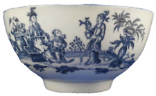 Antique 18thC Worcester Porcelain Chinoiserie Scene Slop Waste Bowl Scenic picture