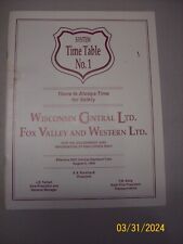Wisconsin Central / Fox Valley & Western  Ltd. Employee Timetable #1 Aug. 1994 picture