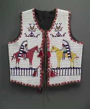 Old American Style Handmade Sioux Design Beaded Front Powwow Regalia Vest BV911 picture