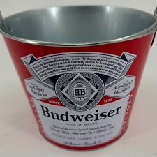 2020 Budweiser Beer Classic Red White Blue Metal Ice Bucket with Handle picture