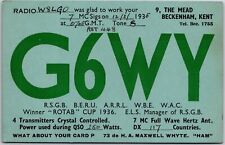 Radio Card Code G6WY The Mead Beckenham Kent Amateur Station Posted Postcard picture