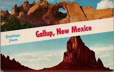 Banner Greetings Gallup New Mexico Dual View Window Rock Shiprock Navajo Petley picture