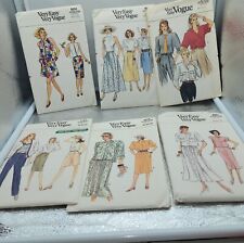 Vintage Mixed Lot (6) Very Vogue 80's Sewing Patterns Dresses Shorts Pants  picture