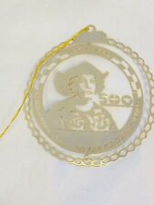 Christopher Columbus 500 Jubilee Gold Finished Brass Laser Christmas Ornament 3D picture