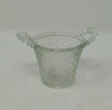 Vintage Glass Weaved Handled Basket Toothpick Holder 2