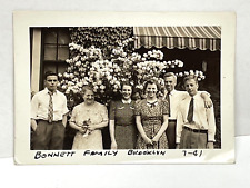 1L Photograph 1941 Bonnet Family Photo Portrait Brooklyn NY Men Women Flowers picture