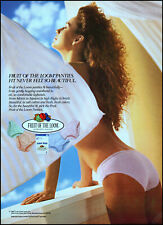 1987 young Woman wearing Fruit of the Loom pink panties retro photo print ad S23 picture